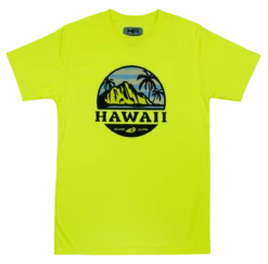 Hawaiian Athletics® Sports Tee - Tropical Sunset: Safety Yellow