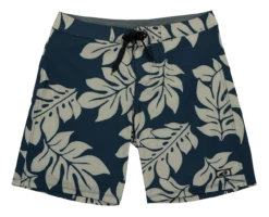 Hawaiian Performance Surfwear® Waverider Board Shorts - Floral: Navy
