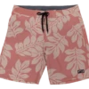 Hawaiian Performance Surfwear® Waverider Board Shorts - Floral: Salmon -Hawaiian Style Shop 83258 HPSWaverider BoardShorts Floral Salmon 91654.1698791720