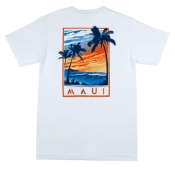 Crew Neck Tee - MAUI Seaside: White 5 Crew Neck Tee - MAUI Seaside: White -Hawaiian Style Shop 84913M CrewNeckTee MAUISeaside White Back 94281.1663888193