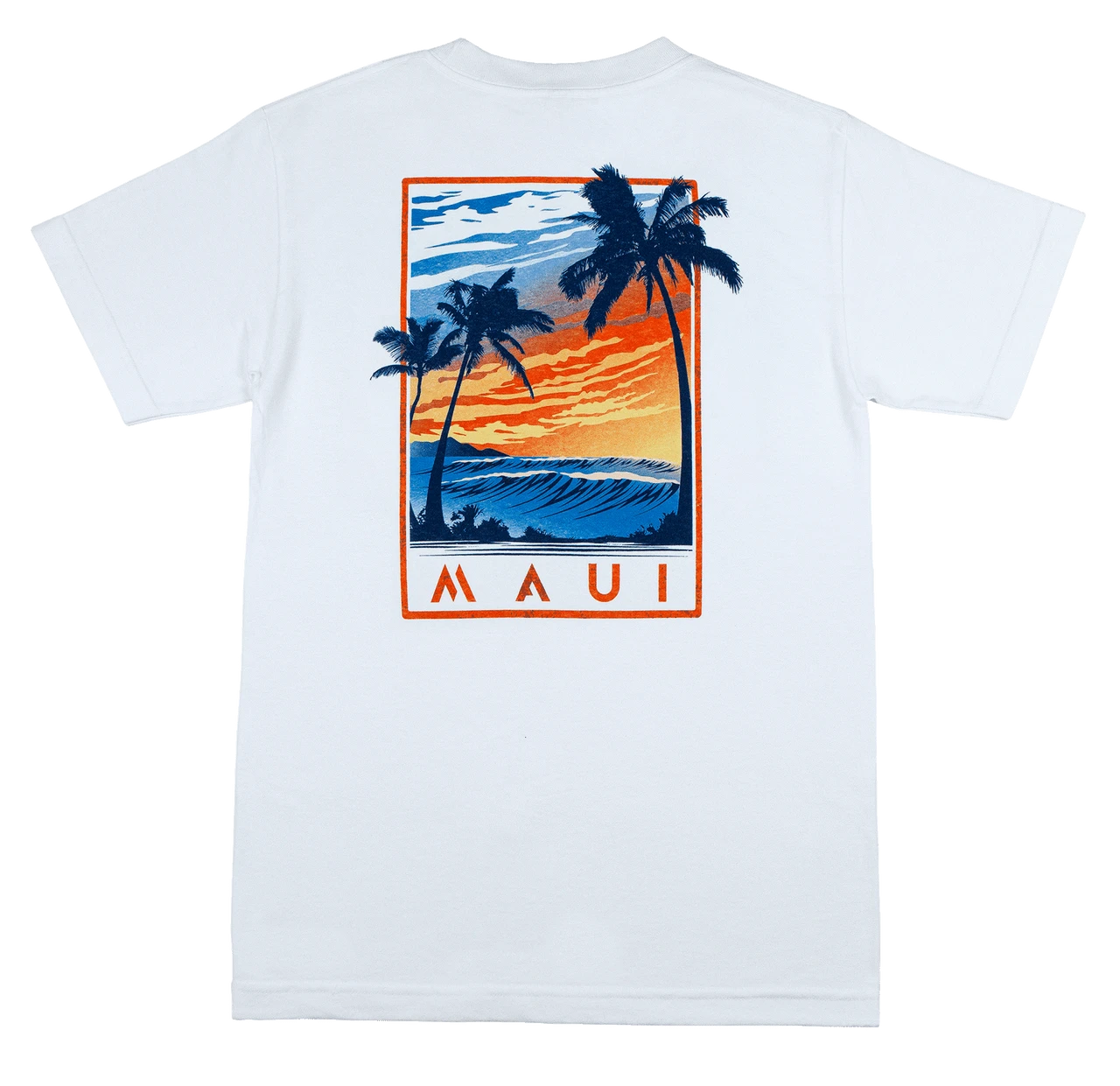Crew Neck Tee - MAUI Seaside: White 4 Crew Neck Tee - MAUI Seaside: White - Image 2