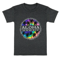 Hawaiian Performance Surfwear® Child's Tee - Tie Dye: Charcoal Heather