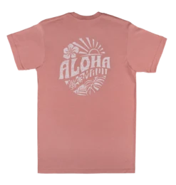 Crew Neck Tee - MAUI Sunny Aloha: Dusty Rose -Hawaiian Style Shop 85288M CrewNeckTee MAUISunnyAloha DustyRose Back 56823.1663888870