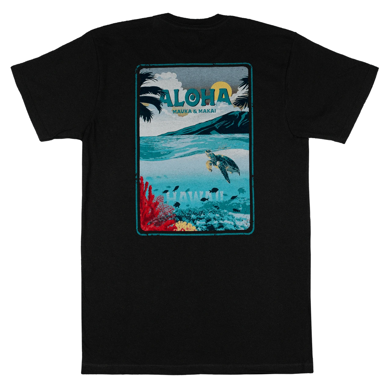 Crew Neck Tee - Ocean: Black 4 Crew Neck Tee - Ocean: Black - Image 2