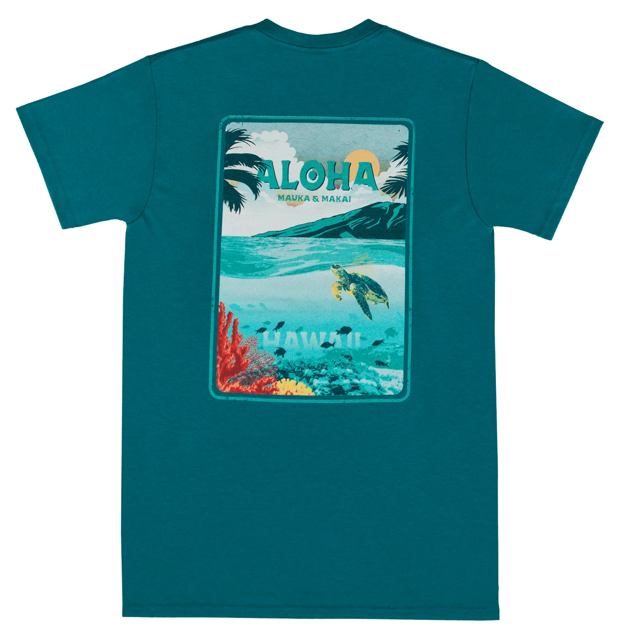 Crew Neck Tee - Ocean: Teal 4 Crew Neck Tee - Ocean: Teal - Image 2