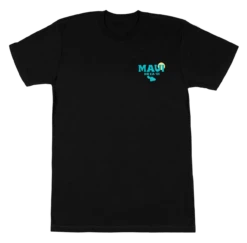 Crew Neck Tee - MAUI Ocean: Black