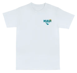 Crew Neck Tee - MAUI Ocean: White