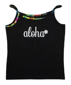 Island Design Collection Strap Tee: Black -Hawaiian Style Shop 86726 IDC StrapTee Black 90576.1700003091