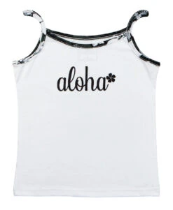 Island Design Collection Strap Tee: White -Hawaiian Style Shop 86778 IDC StrapTee White 20421.1700003447