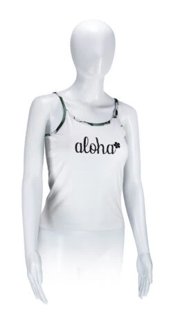 Island Design Collection Strap Tee: White -Hawaiian Style Shop 86778 IDC StrapTeeWhite 39499.1707852724