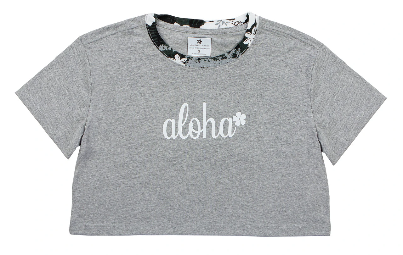 Island Design Collection Crop Tee: Gray 6 Island Design Collection Crop Tee: Gray - Image 4