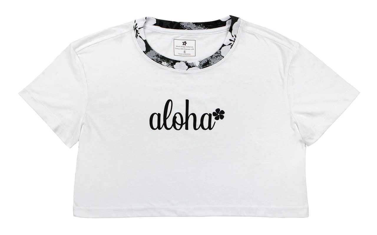 Island Design Collection Crop Tee: White 4 Island Design Collection Crop Tee: White - Image 2