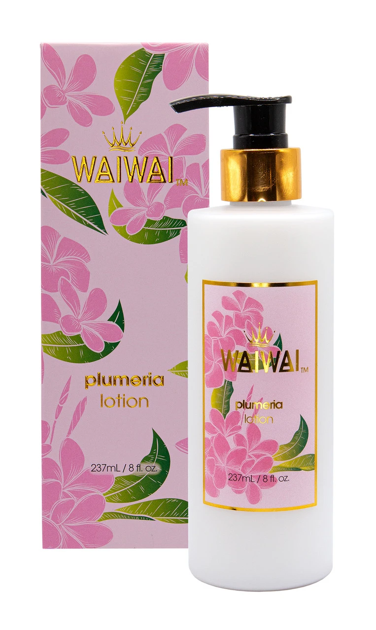 WaiWai Lotion Pump 8oz: Plumeria 3 WaiWai Lotion Pump 8oz: Plumeria