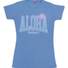 Island Girl® Surf Tee - Big Aloha: Blue Heather -Hawaiian Style Shop 91279 BabyTeeIG RetroAloha BlueHeather Front 93458.1704935371