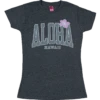 Island Girl® Surf Tee - Big Aloha: Charcoal Heather -Hawaiian Style Shop 91279 BabyTeeIG RetroAloha CharcoalHeather Front 82593.1704935459