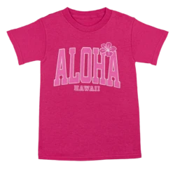 Hawaiian Performance Surfwear® Child's Tee - Big Aloha: Raspberry