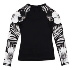 Hawaii Loa Rashguard Longsleeve - Floral: Black White 9 Hawaii Loa Rashguard Longsleeve - Floral: Black White -Hawaiian Style Shop 92356 BW HawaiiLoaRashguard LS Floral BlackWhite Back 23838.1707534470