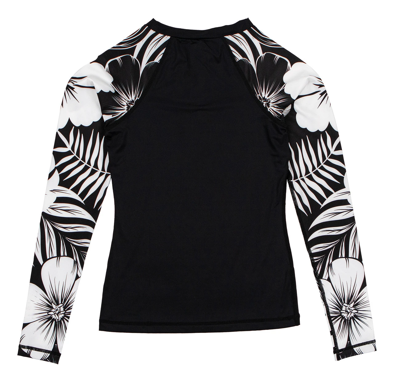 Hawaii Loa Rashguard Longsleeve - Floral: Black White 6 Hawaii Loa Rashguard Longsleeve - Floral: Black White - Image 4