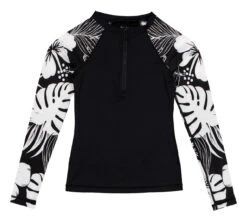 Hawaii Loa Rashguard Longsleeve - Floral: Black White 8 Hawaii Loa Rashguard Longsleeve - Floral: Black White -Hawaiian Style Shop 92356 BW HawaiiLoaRashguard LS Floral BlackWhite Front 05387.1707534470