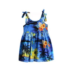 Girl's Aloha Sundress - Blue Scenic