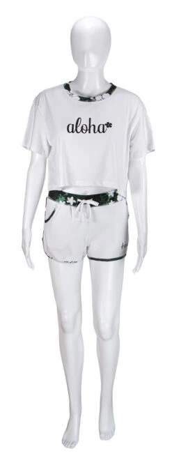 Island Design Collection Crop Tee: White 11 Island Design Collection Crop Tee: White -Hawaiian Style Shop IDC CropTeeShortsCombo White 84216.1707852625