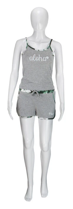 Island Design Collection Strap Tee: Gray -Hawaiian Style Shop IDC StrapTeeShortsCombo Gray 43434.1707852754