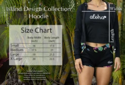 Island Design Collection Hoodie: Black -Hawaiian Style Shop IDC Hoodie Size Chart 12505.1704854388