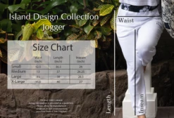 Island Design Collection Jogger: White -Hawaiian Style Shop IDC Jogger Size Charts 51800.1707852358