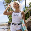 Island Design Collection Strap Tee: White -Hawaiian Style Shop IDC White Tank and Shorts 64716.1700003447