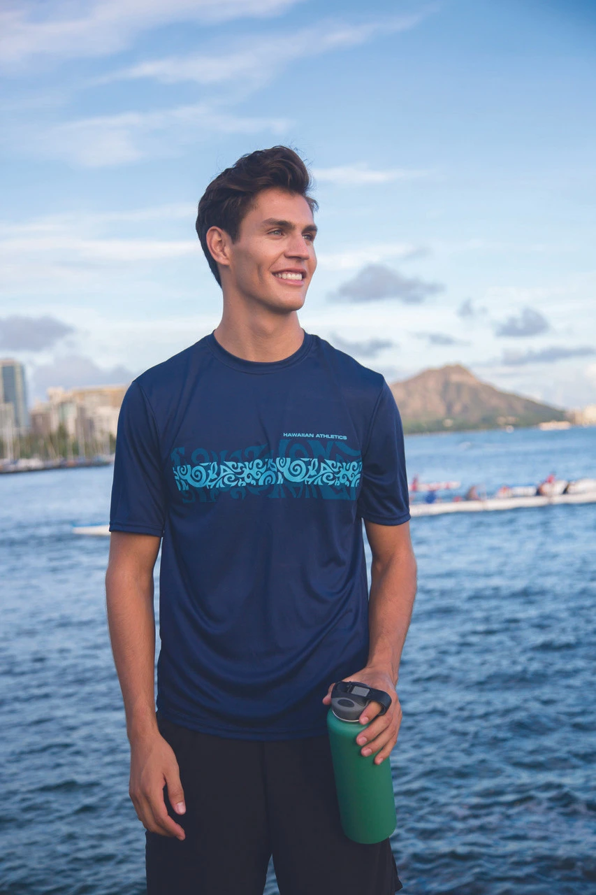 Hawaiian Athletics® Sports Tee - Islands: Charcoal Heather 4 Hawaiian Athletics® Sports Tee - Islands: Charcoal Heather - Image 2