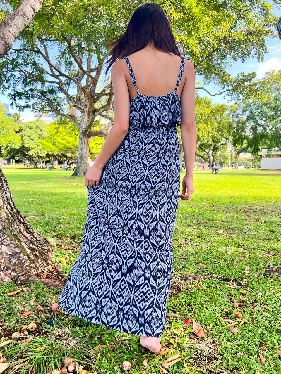 Napua Collection Ruffle Maxi Dress - Batik: Black 8 Napua Collection Ruffle Maxi Dress - Batik: Black - Image 6