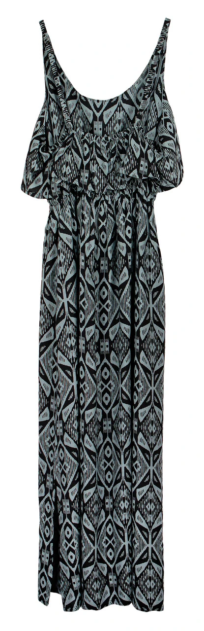 Napua Collection Ruffle Maxi Dress - Batik: Black 4 Napua Collection Ruffle Maxi Dress - Batik: Black - Image 2