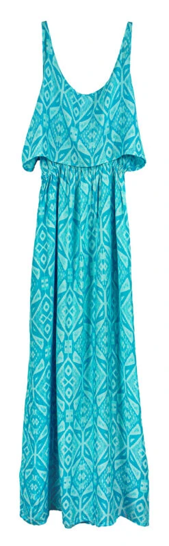 Napua Collection Ruffle Maxi Dress - Batik: Turquoise -Hawaiian Style Shop IMG 3595 2 73097.1707876023