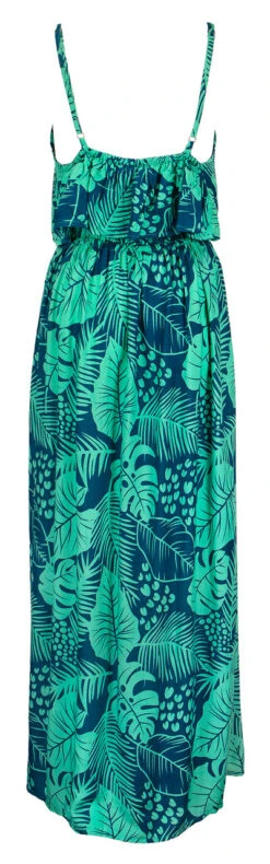 Napua Collection Ruffle Maxi Dress - Monstera Palm: Blue -Hawaiian Style Shop IMG 3627 89781.1701903174