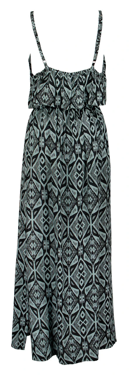 Napua Collection Ruffle Maxi Dress - Batik: Black 6 Napua Collection Ruffle Maxi Dress - Batik: Black - Image 4