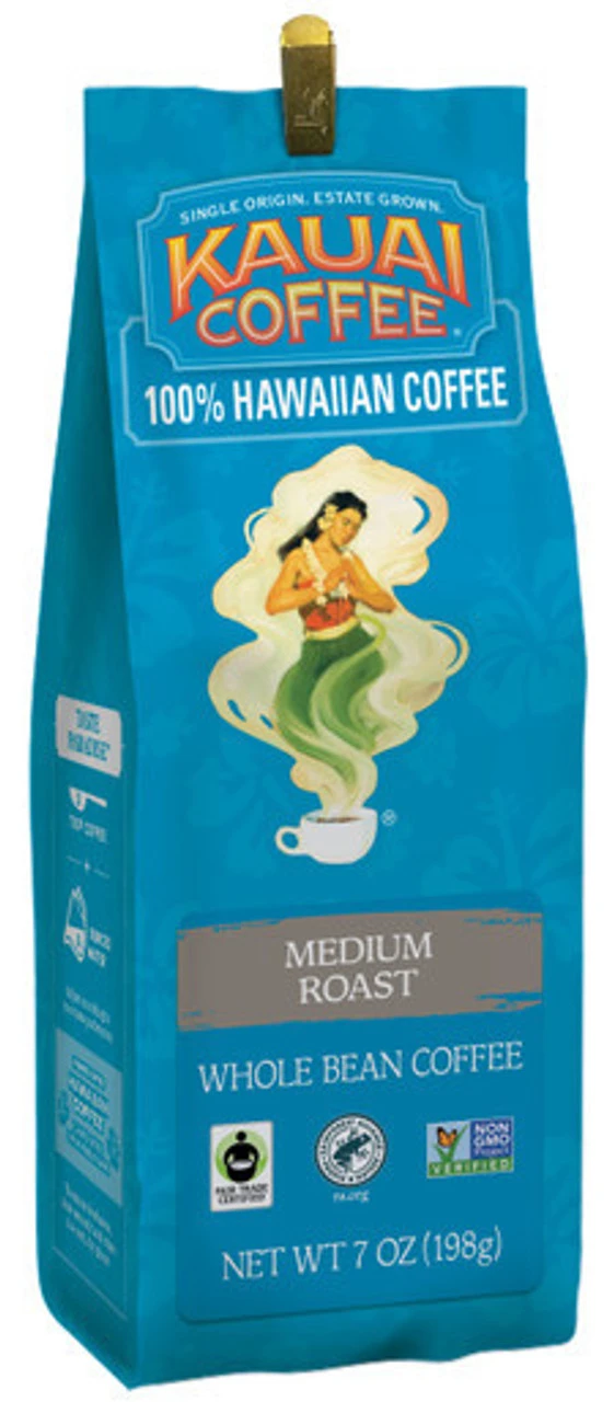 100% Kauai Coffee 7oz: Medium Roast Whole Bean 3 100% Kauai Coffee 7oz: Medium Roast Whole Bean