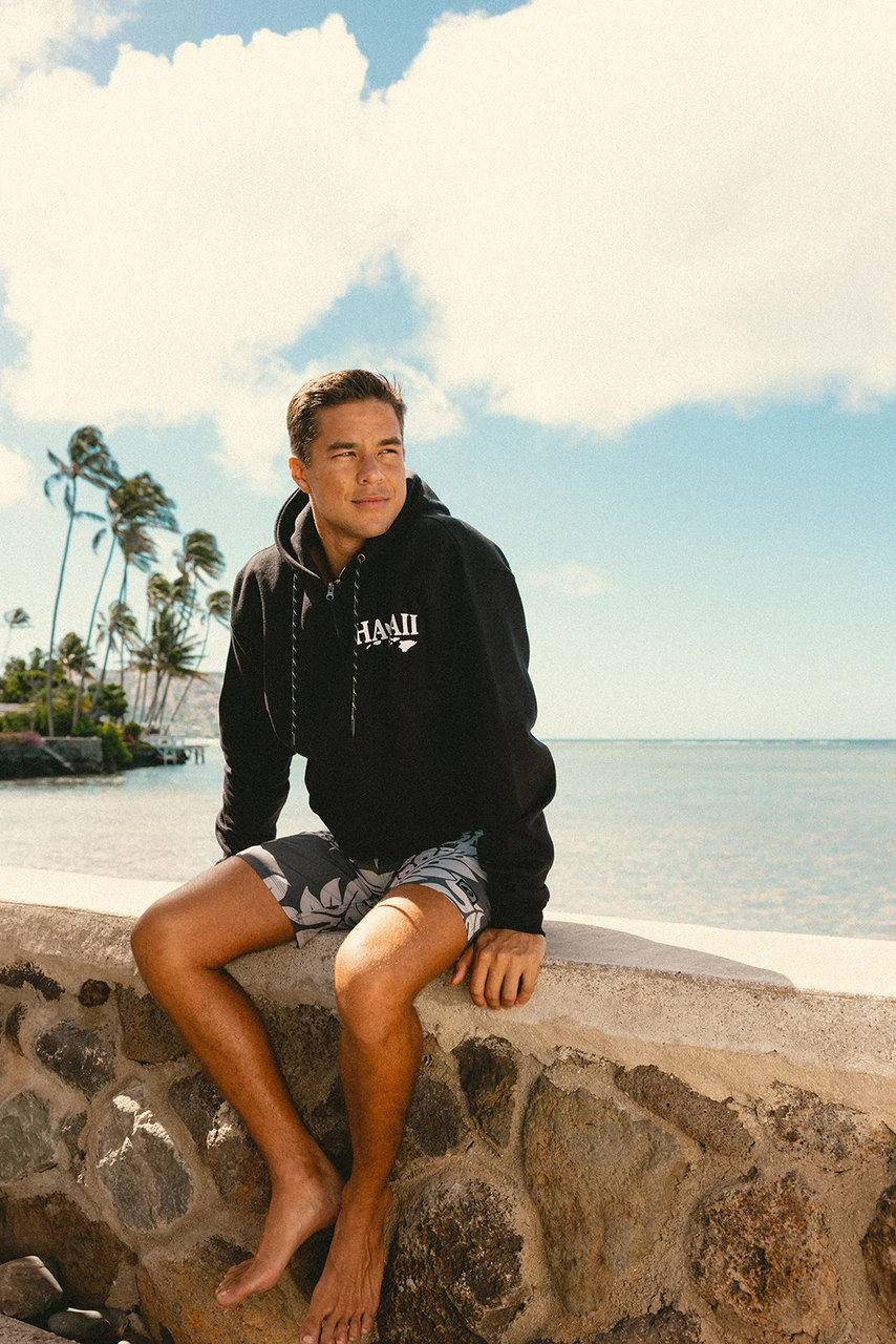 Robin Ruth® Sweatshirt Hoodie Zip Up - Kanaka Aloha: Black 3 Robin Ruth® Sweatshirt Hoodie Zip Up - Kanaka Aloha: Black
