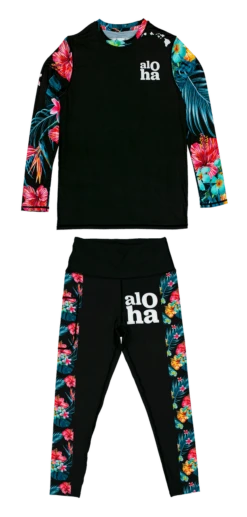 Robin Ruth Longsleeve Sun Shirt - Black Floral Elegance 10 Robin Ruth Longsleeve Sun Shirt - Black Floral Elegance -Hawaiian Style Shop RobinRuth BlackFloralEleganceSet Front 09916.1707851930