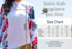 Robin Ruth Longsleeve Sun Shirt - Black Floral Elegance 9 Robin Ruth Longsleeve Sun Shirt - Black Floral Elegance -Hawaiian Style Shop Robin Ruth Longsleeve Sun Shirt Size Chart 40560.1707851931