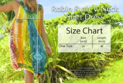 Robin Ruth V-Neck Shirt Dress: Rainbow -Hawaiian Style Shop Robin Ruth V Neck Shirt Dress Size Chart 87677.1707874945