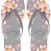 Island Girl® Slippers - Plumeria: Grey -Hawaiian Style Shop Slipper IG Plumeria Grey 41462.1658970957