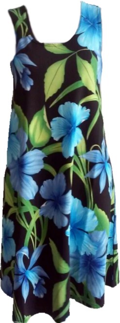 Ladies Stretch Slinky Dress -Hawaiian Style Shop blue slinky 42744.1655419360
