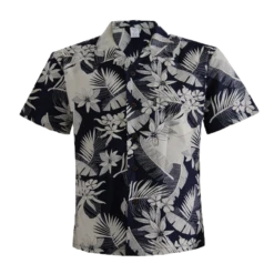 Aloha Shirt - Navy With Cream Floral