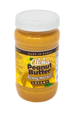 Aloha Bakehouse Flavored Creamy Peanut Butter 8oz: Honey Macadamia Nut