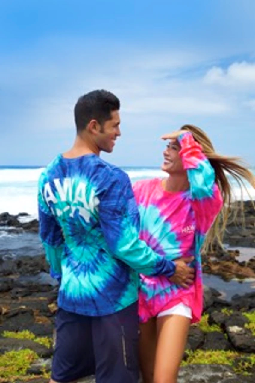 Hawaii Tie Dye UNISEX Long Sleeve Jersey Tee: Cocoa Swirl 6 Hawaii Tie Dye UNISEX Long Sleeve Jersey Tee: Cocoa Swirl - Image 4